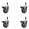 Service Caster 4'' Thermoplastic Rubber Wheel Swivel 3/4'' Expanding Stem Caster Set, 4PK SCC-EX20S414-TPRB-34-4 - alternate 1